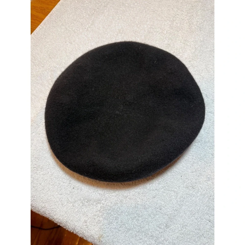 Vintage Lee Uniform Cap Mfg Co Black All Wool Beret Hat Size 7 Baltimore MD